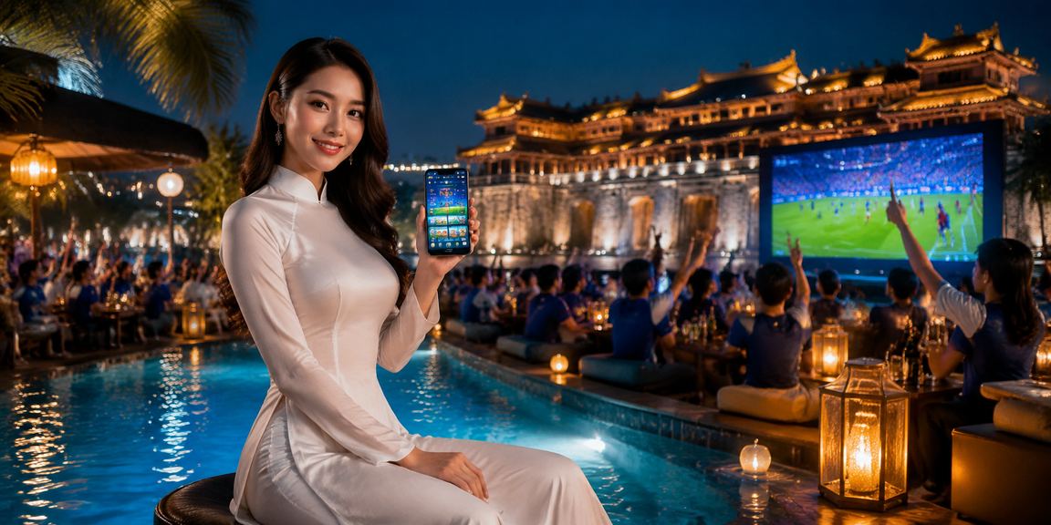 Cầu thủ bóng đá tại Sân vận động ở Huế